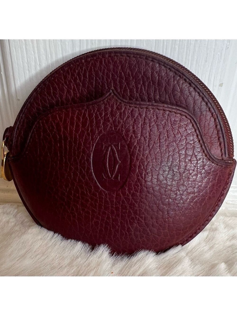 CARTIER MUST De CARTIER COIN CASE BORDEAUX LEATHER